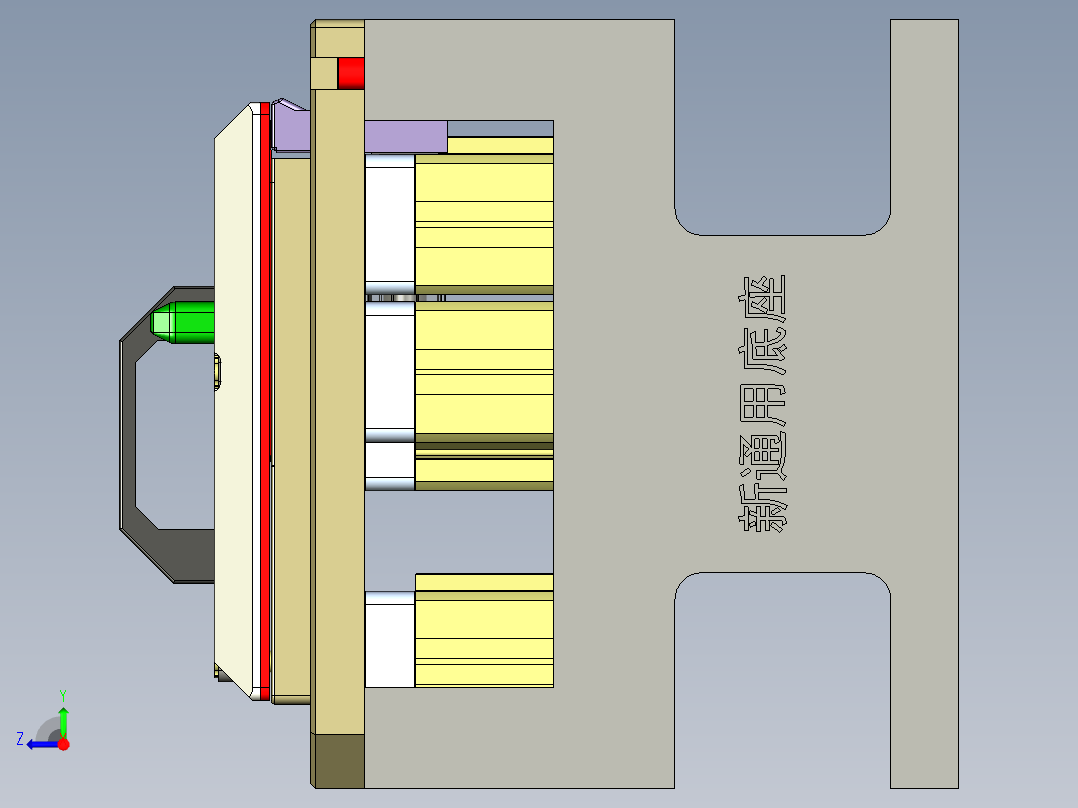 X7400-C笔记本CNC工装夹具三维模型-CNC验证铣HINGE转轴-210222右视图