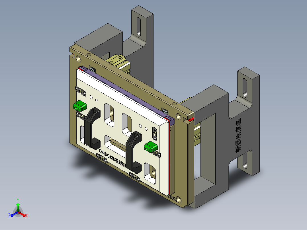 X7400-C笔记本CNC工装夹具三维模型-CNC验证铣HINGE转轴-210222正等轴测图