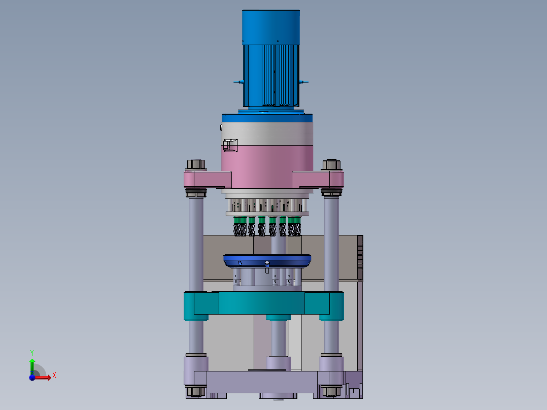 多孔钻床前视图