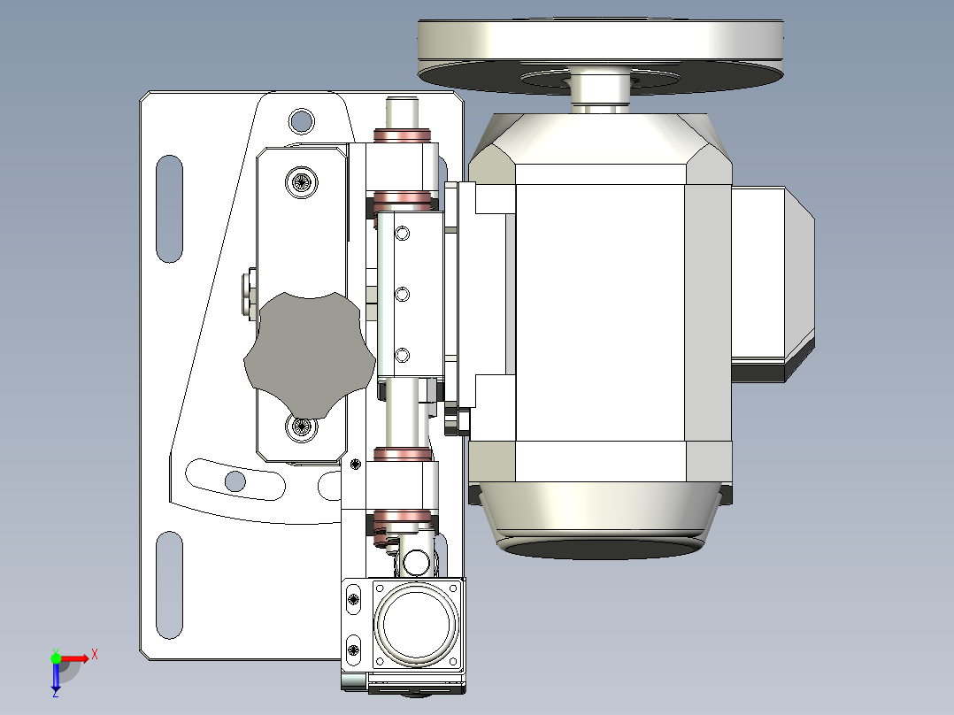 羊毛轮抛光机设计俯视图