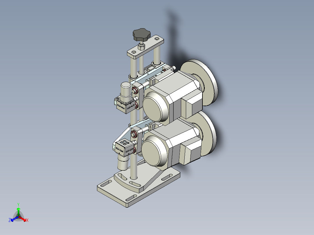 羊毛轮抛光机设计正等轴测图