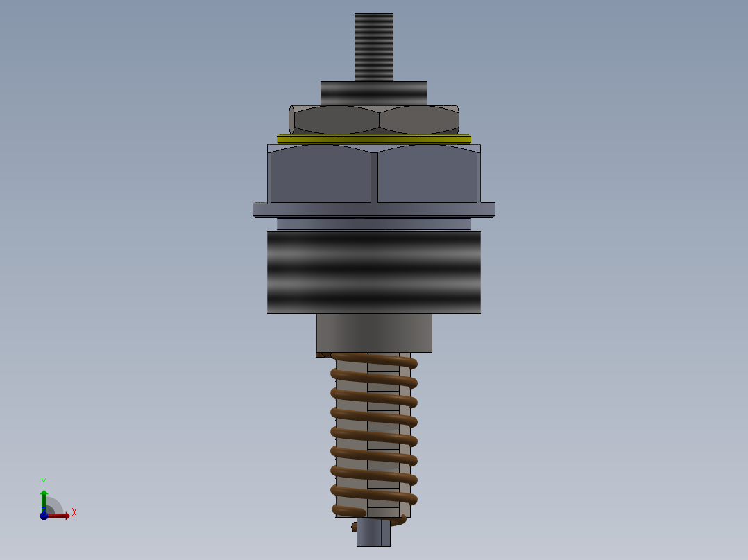 电线电热塞前视图