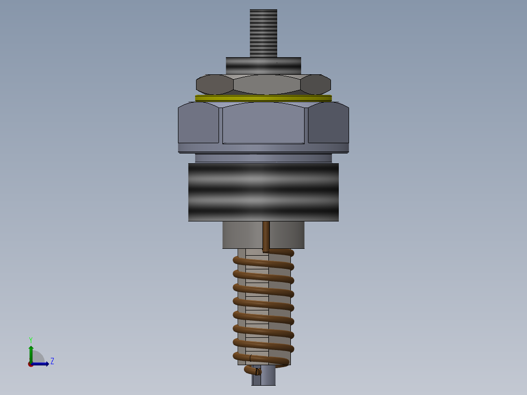 电线电热塞左视图