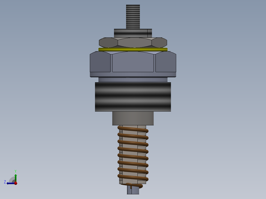 电线电热塞右视图