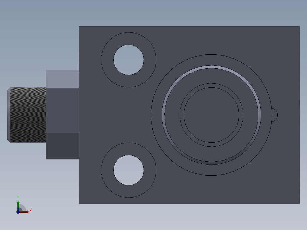 微型气缸前视图