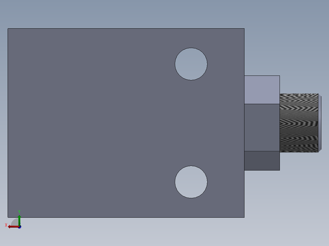 微型气缸后视图