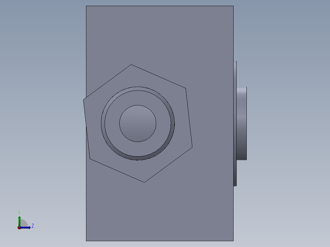 微型气缸左视图