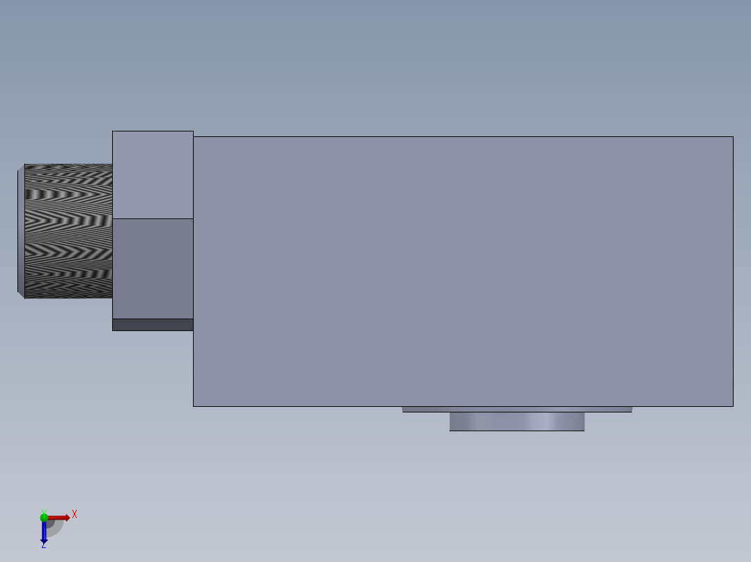 微型气缸俯视图