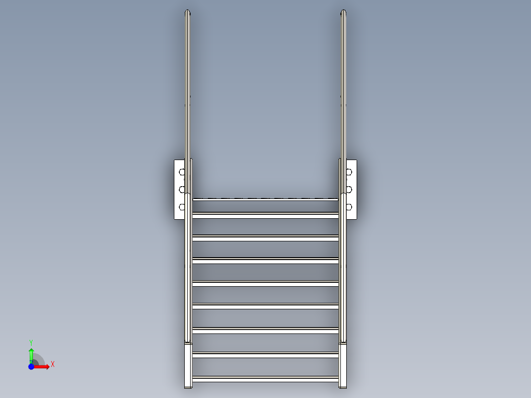 楼梯梯子industrial-stairs-fabrication-1 6 STP前视图