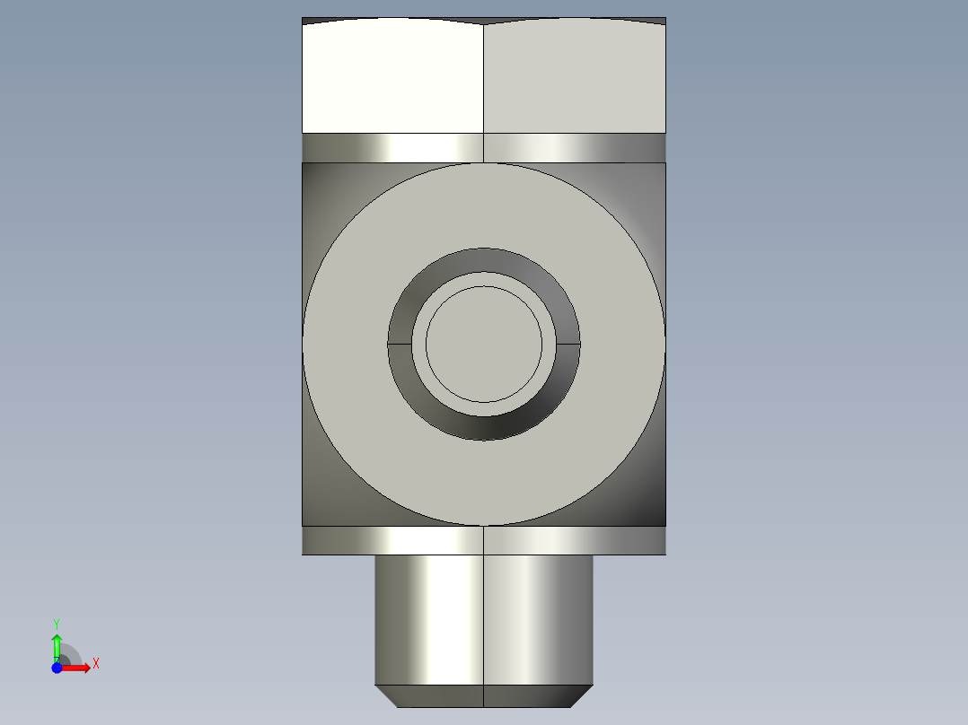 软管用倒钩接头M-3ALU-3前视图