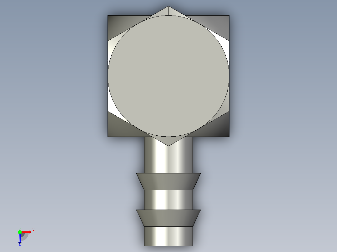 软管用倒钩接头M-3ALU-3俯视图