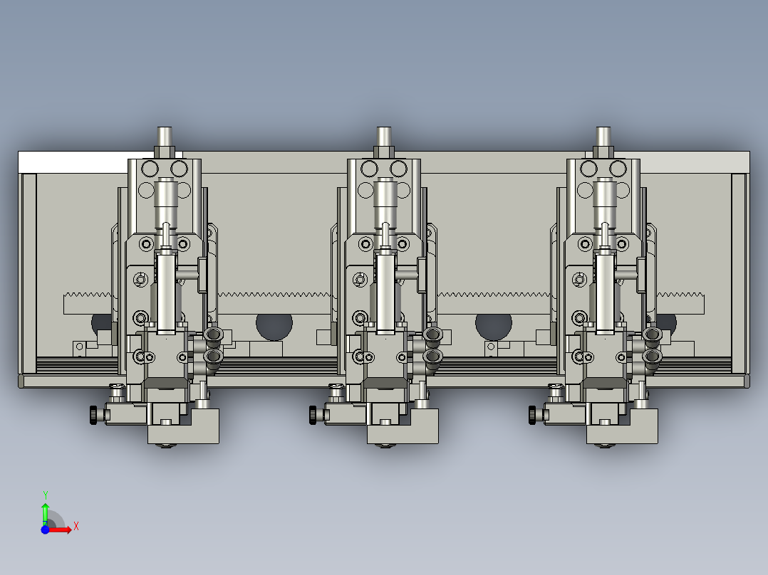 sLD三头自动喷胶阀组件2023330-1前视图
