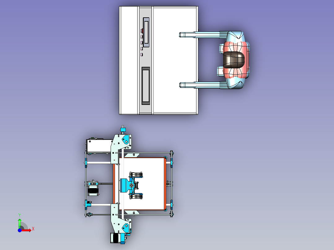 超精密3D打印设备设计前视图