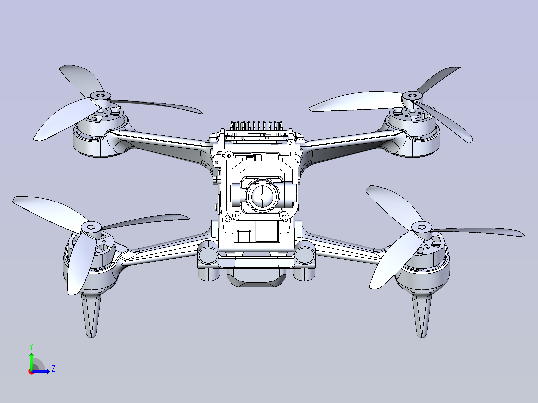 大疆FPV 3D打印机架左视图