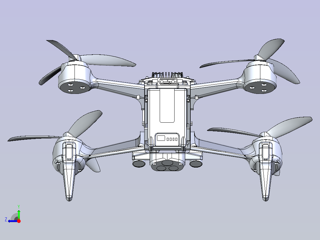大疆FPV 3D打印机架右视图