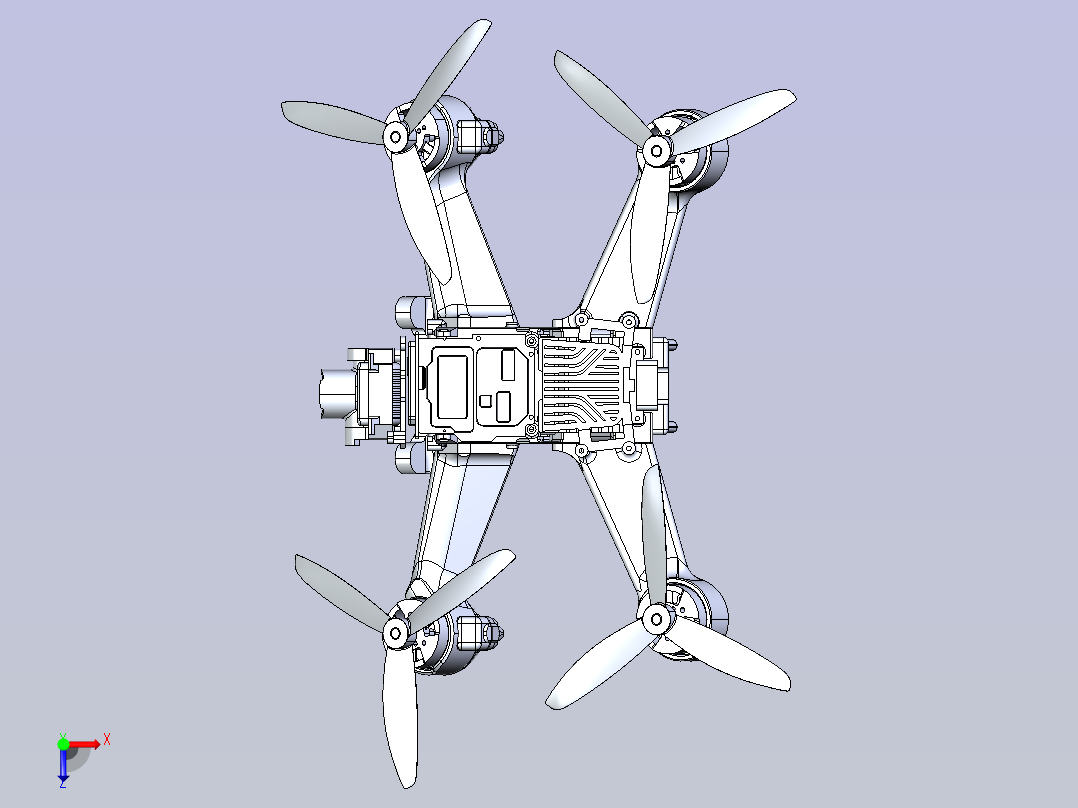 大疆FPV 3D打印机架俯视图