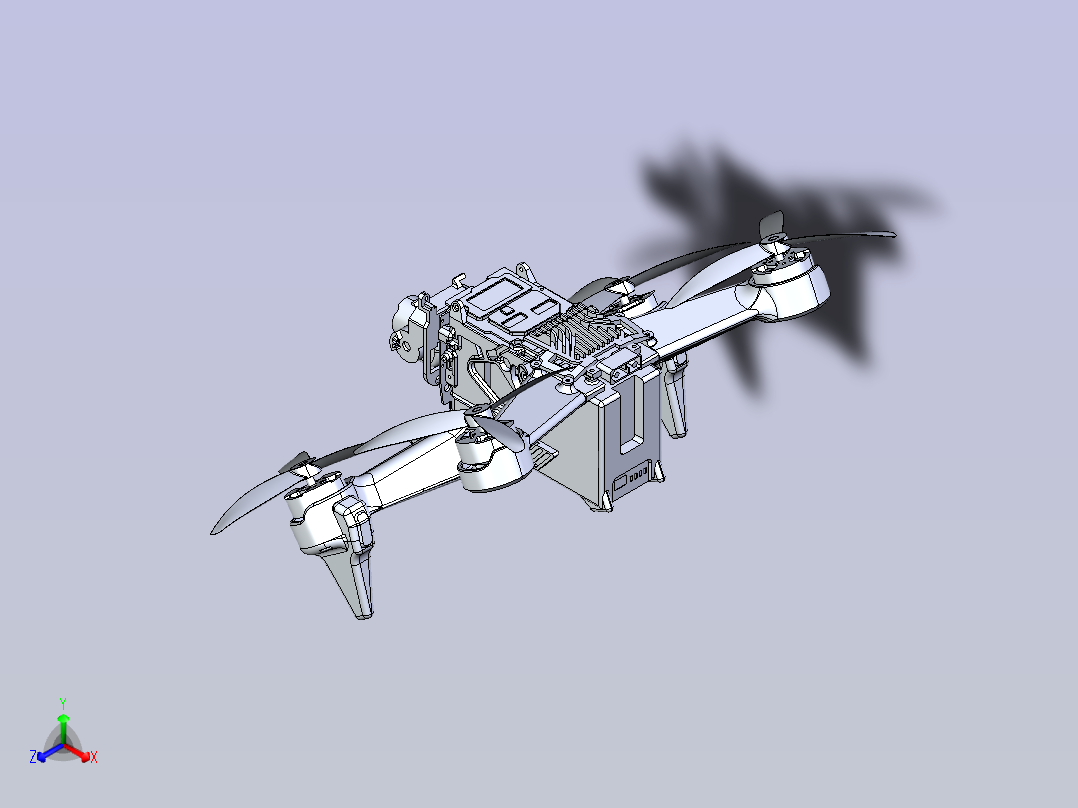 大疆FPV 3D打印机架正等轴测图