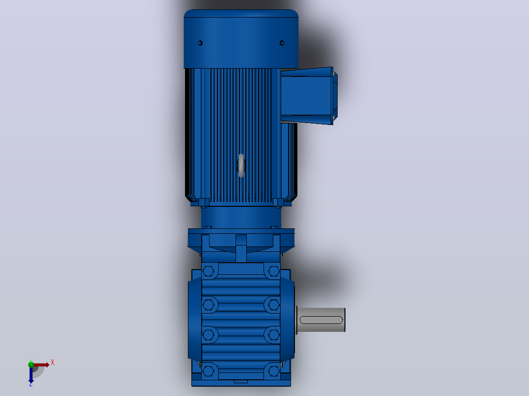S77底脚轴伸式安装斜齿-蜗轮蜗杆减速机S77-YV3-4P-25.93-M1-0°-A俯视图