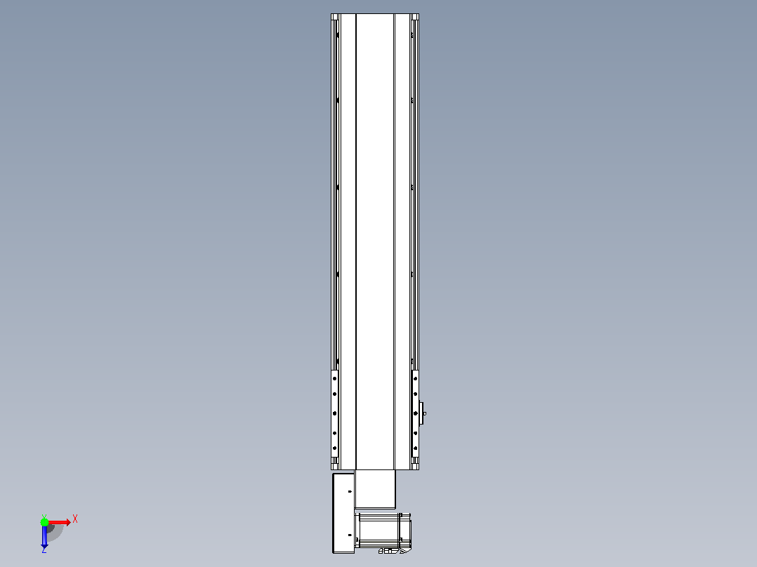 皮带直线轴半封闭可选导轨TPA-HNB-202D-140-L700-ML-C-P75-N3俯视图