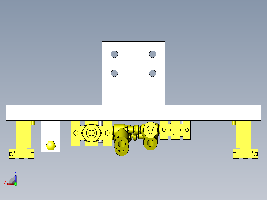 带沟槽工件的搬运手臂后视图