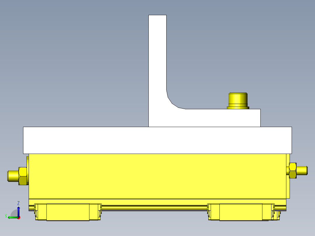 带沟槽工件的搬运手臂左视图