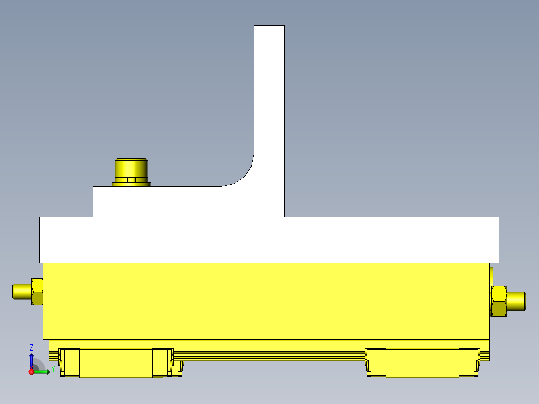 带沟槽工件的搬运手臂右视图