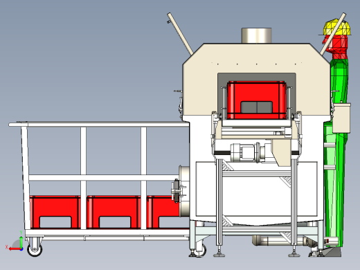 工业洗箱机自动化流水线3D模型后视缩略图