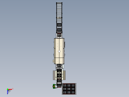 工业洗箱机自动化流水线3D模型俯视缩略图