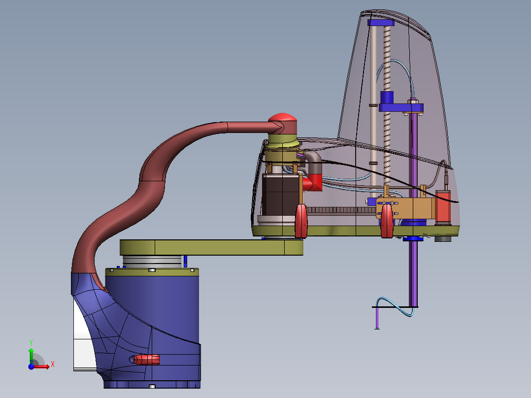 四轴机器人3D图纸机械设计参考资料设计3d设备前视图