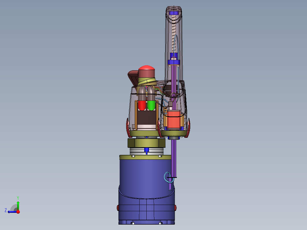 四轴机器人3D图纸机械设计参考资料设计3d设备右视图
