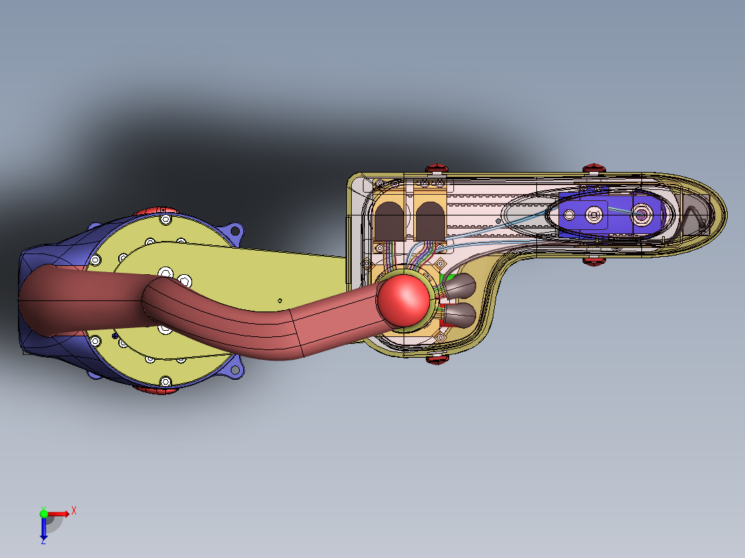 四轴机器人3D图纸机械设计参考资料设计3d设备俯视图