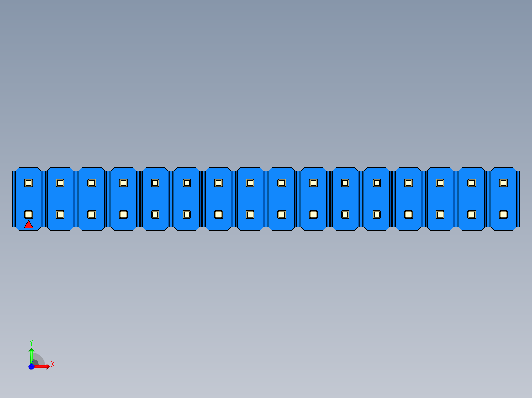 彩色公头100mil（2.54mm）系列-DS1021_blue_2x16p_100mil_Type5_rev1.0前视图