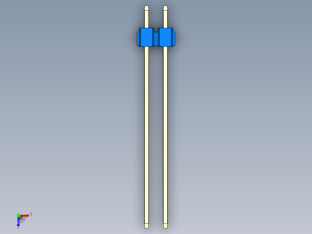 彩色公头100mil（2.54mm）系列-DS1021_blue_3x02p_100mil_Type43_rev1.0俯视图
