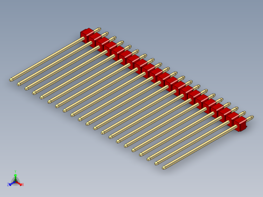 彩色公头100mil（2.54mm）系列-DS1021_red_1x21p_100mil_Type43_rev1.0
