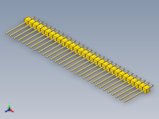彩色公头100mil（2.54mm）系列-DS1021_yellow_1x30p_100mil_Type5_rev1.0
