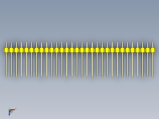 彩色公头100mil（2.54mm）系列-DS1021_yellow_1x30p_100mil_Type5_rev1.0俯视缩略图