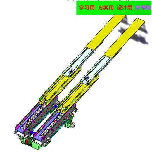 自动货叉自动伸缩货叉堆垛机货叉3D图纸 非标自动化设备3D图纸3D模型缩略图