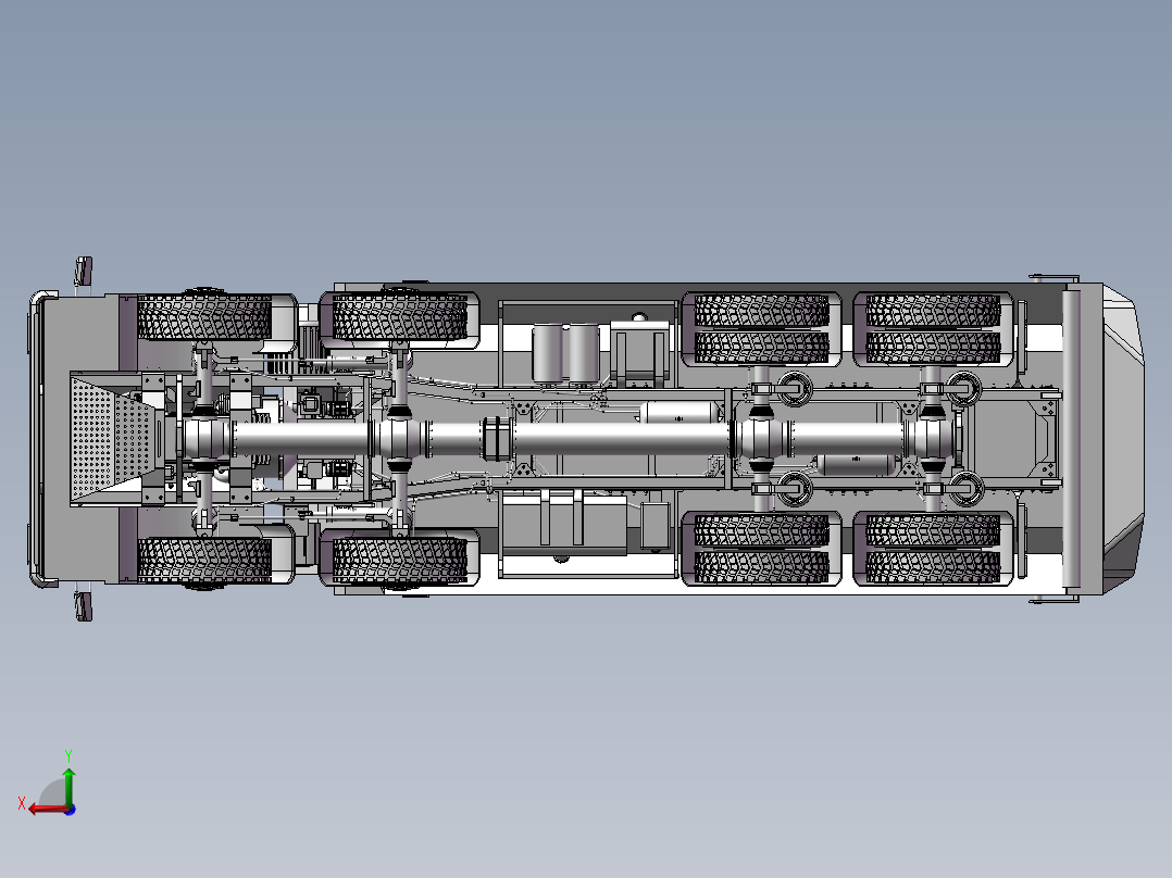 自卸式卡车后视图