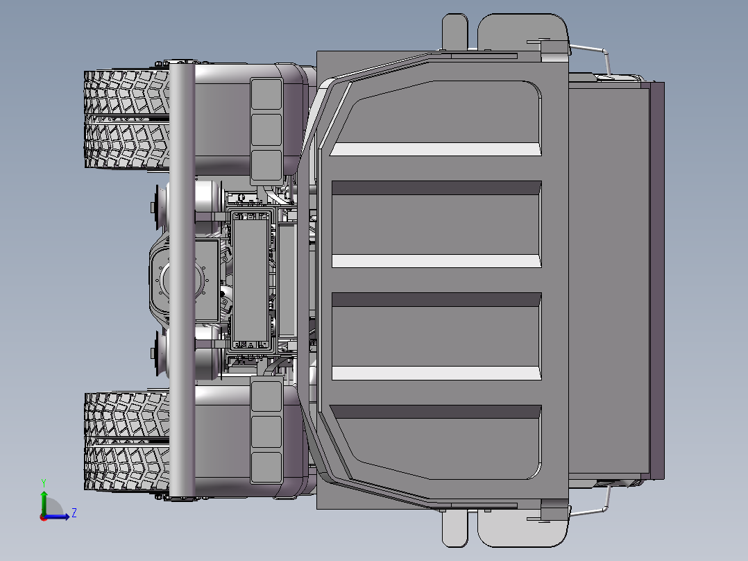自卸式卡车左视图
