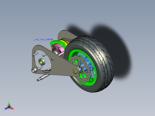 电动踏板车电单车详细模型正等轴测缩略图