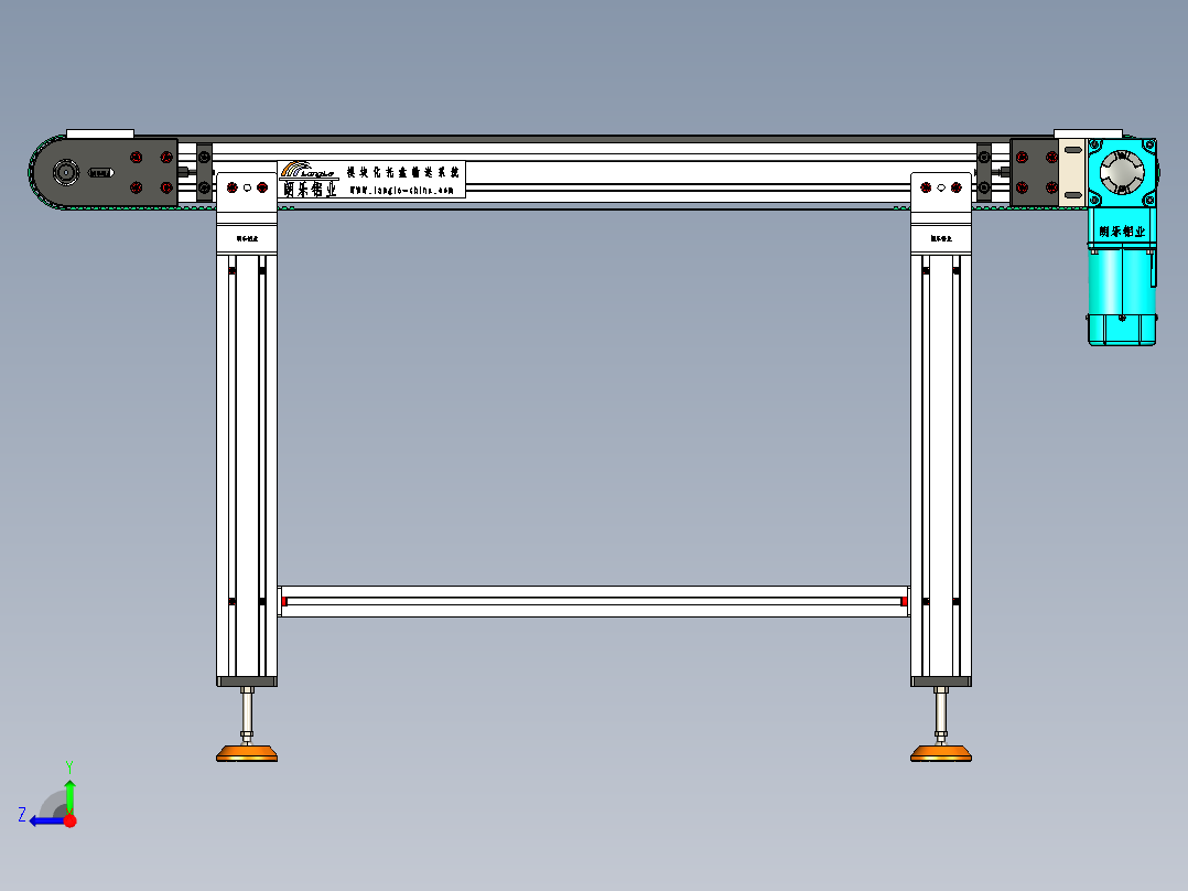 LE-XC4080-重载托盘输送线右直连驱动右视图