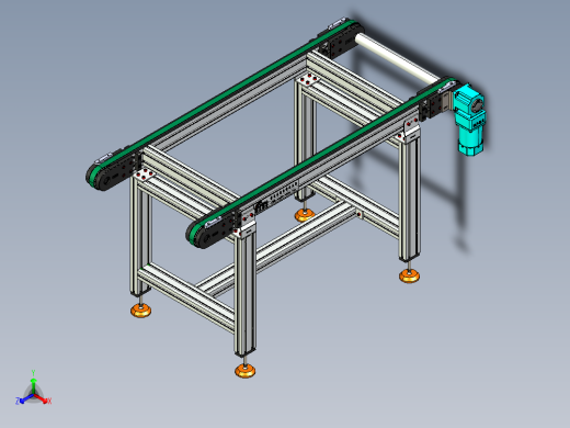 LE-XC4080-重载托盘输送线右直连驱动正等轴测缩略图