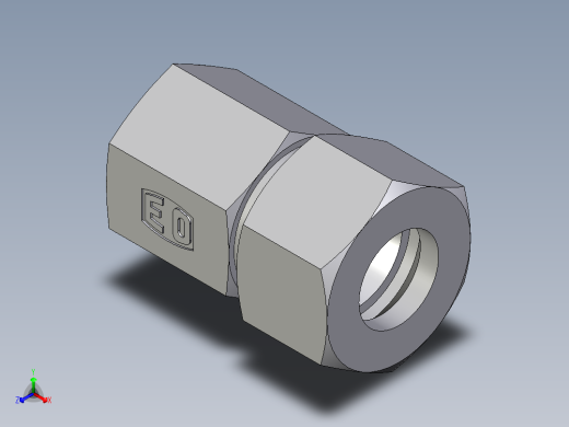 卡套式工业通用硬管接头EO_Swivel_connector_GAI15ZLM71正等轴测缩略图