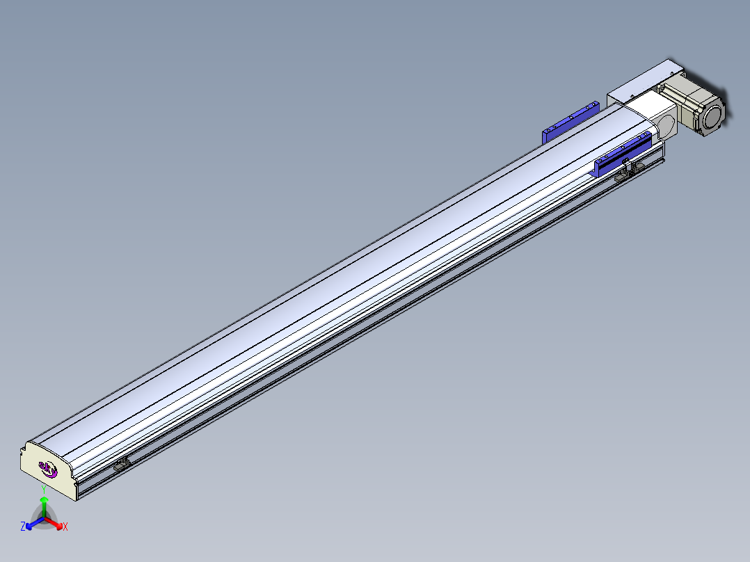 同步带滑台-半封闭B17H-L50-S1500-L-P75-D3主视图