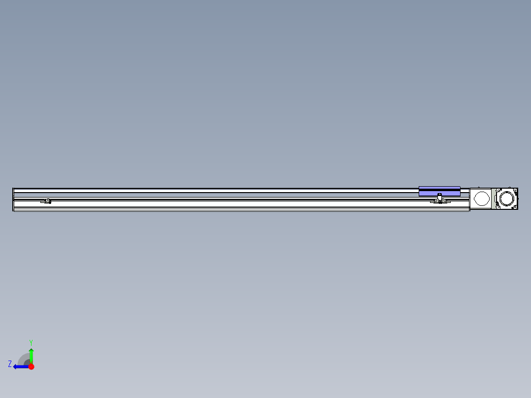同步带滑台-半封闭B17H-L50-S1500-L-P75-D3右视图