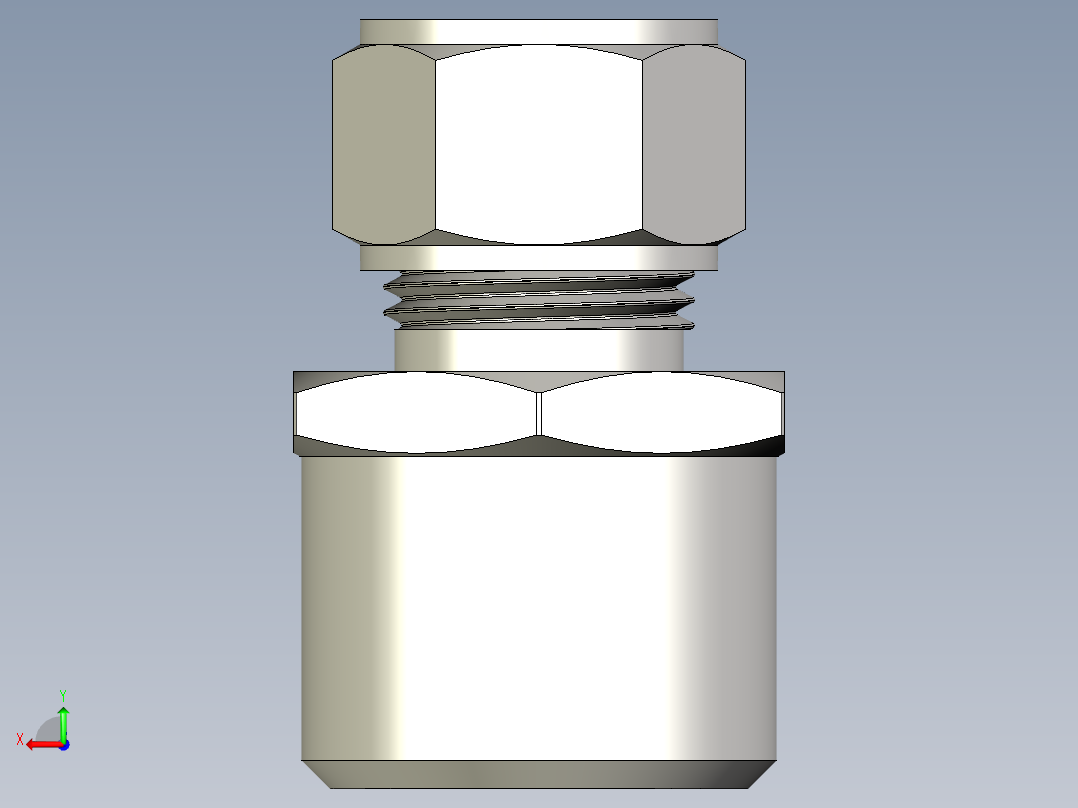 不锈钢Gyrolok管接头，公接头，16 mm管外径x 1-2英寸。外螺纹管焊缝后视图