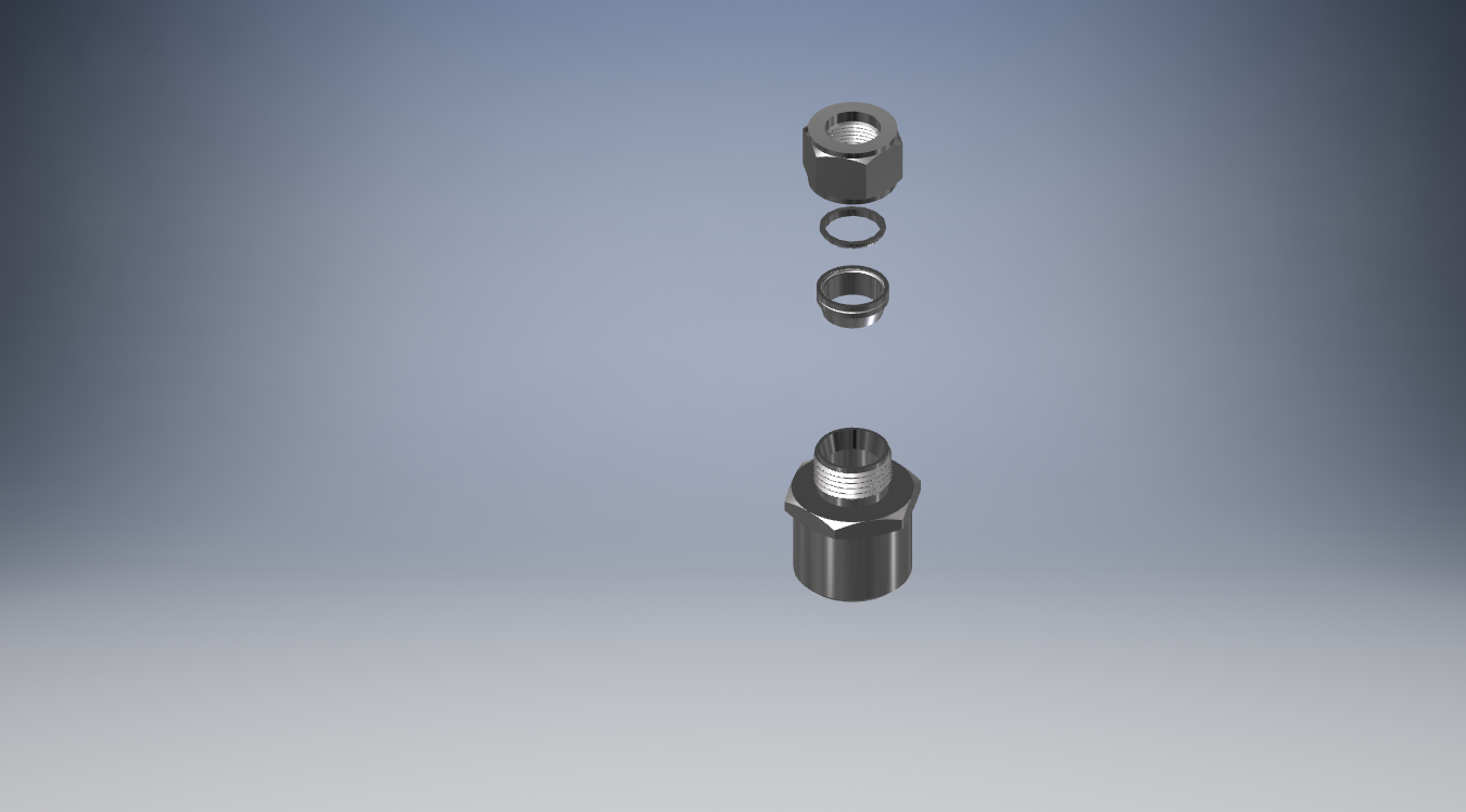 不锈钢Gyrolok管接头，公接头，16 mm管外径x 1-2英寸。外螺纹管焊缝