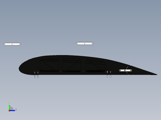 超轻型飞机机翼3D数模图纸左视缩略图