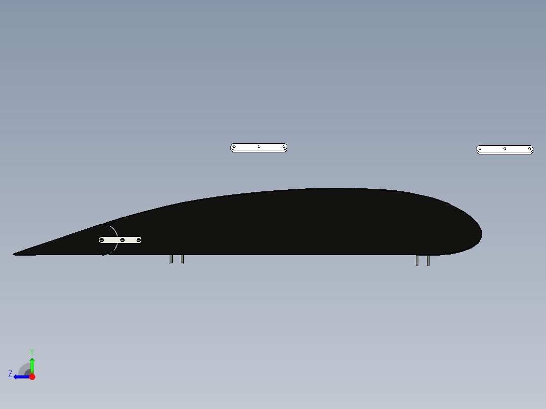 超轻型飞机机翼3D数模图纸右视图