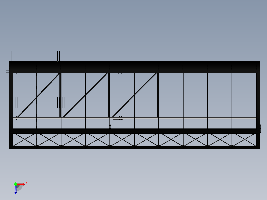 超轻型飞机机翼3D数模图纸俯视图